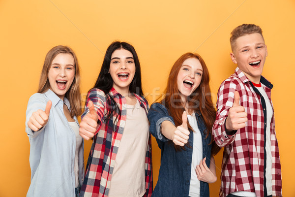 Group of smiling school friends Stock photo © deandrobot