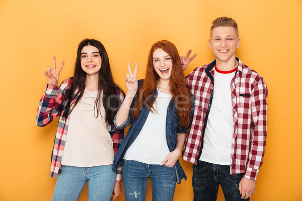 Stock photo: Group of happy school friends