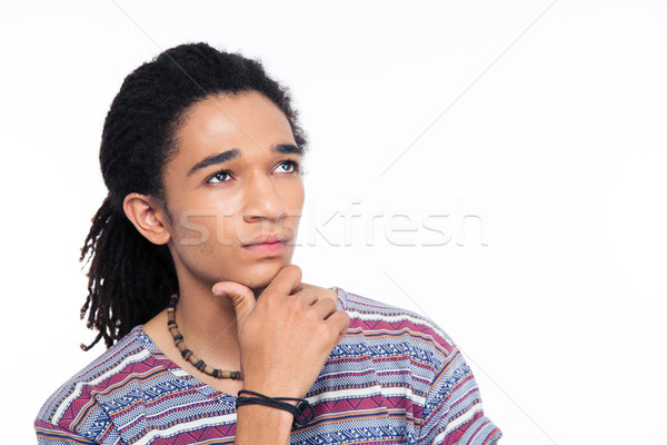 Portrait of a pensive afro american man Stock photo © deandrobot