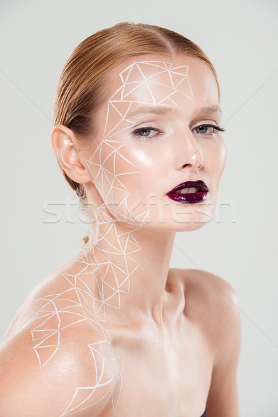 Hermosa retrato sensual mujer arte del cuerpo Foto stock © deandrobot