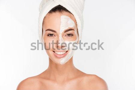 Foto stock: Beleza · retrato · sorridente · bela · mulher · fresco · pele