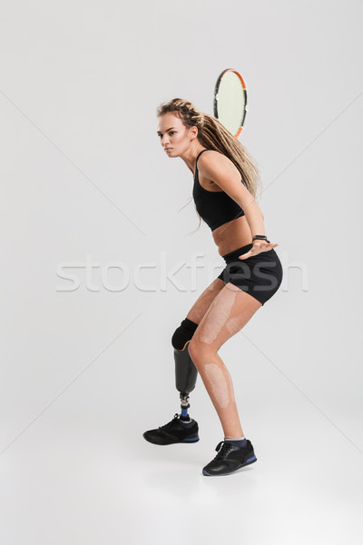 Prachtig jonge gehandicapten foto tennisspeler Stockfoto © deandrobot