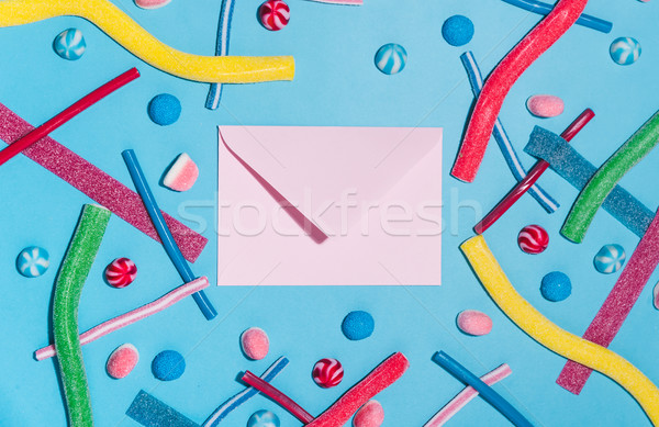Sweet jelly licorice candy sticks and lollies Stock photo © deandrobot