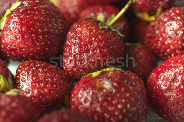 Fresh ripe perfect strawberry. Macro. Stock photo © deandrobot