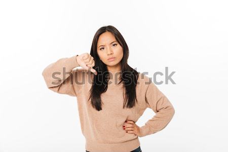 азиатских недовольный Lady вниз Сток-фото © deandrobot