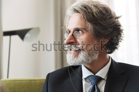 Portret peinzend volwassen man business zakenman ontspannen Stockfoto © deandrobot