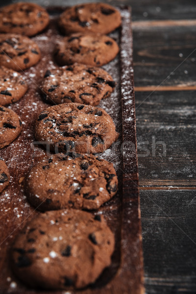 Cookies desk buio tavolo in legno immagine panetteria Foto d'archivio © deandrobot