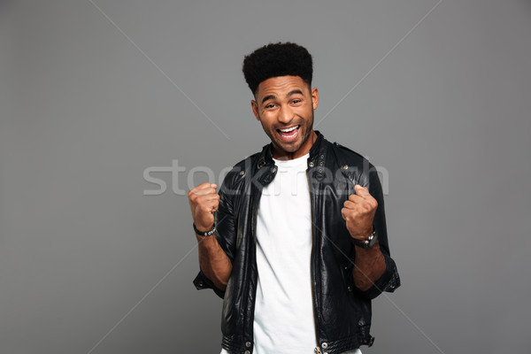 Fotoğraf Afrika adam yumruk kazanan Stok fotoğraf © deandrobot