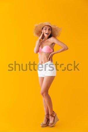 Porträt sexy verführerisch Frau Badeanzug Stock foto © deandrobot