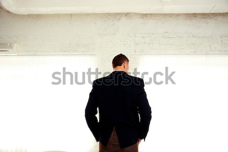 Back view portrait of a businessman standing in office Stock photo © deandrobot