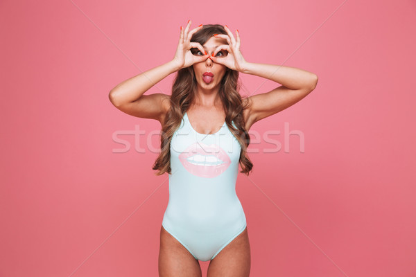 Foto stock: Retrato · funny · traje · de · baño