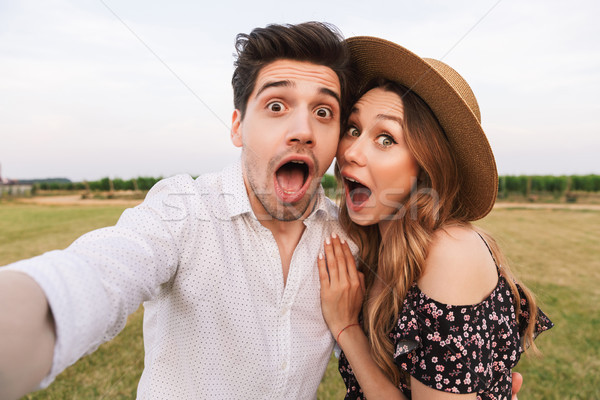 Blijde mooie paar man vrouw dating Stockfoto © deandrobot