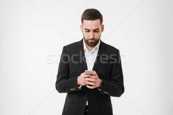 Frumos om de afaceri telefon mobil imagine tineri Imagine de stoc © deandrobot