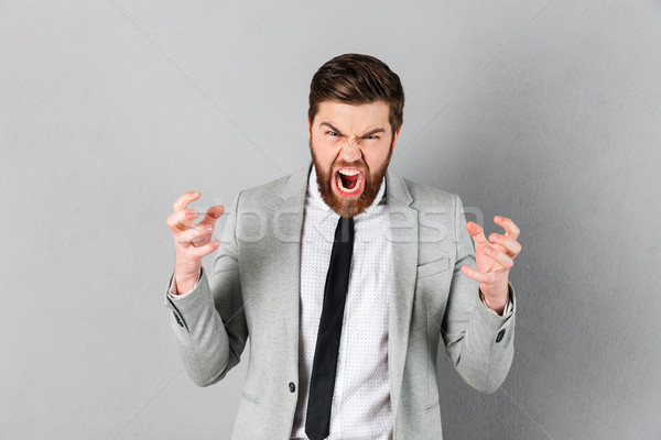 Portrait of a furious businessman dressed in suit Stock photo © deandrobot