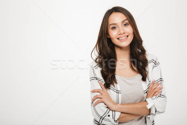 Retrato magnífico sonrisa pie brazo Foto stock © deandrobot