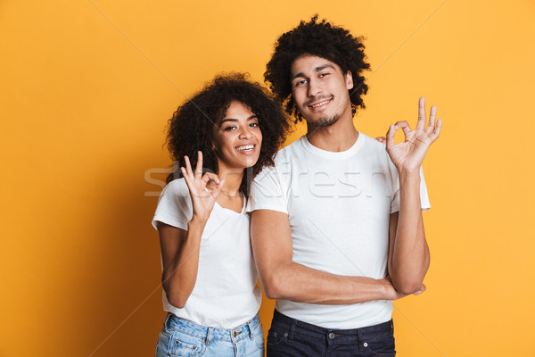 [[stock_photo]]: Portrait · heureux · afro · couple