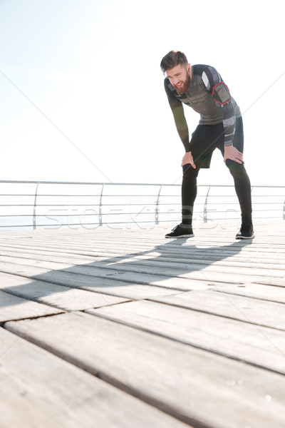 Stock foto: Müde · jungen · Läufer · Meer · Bild