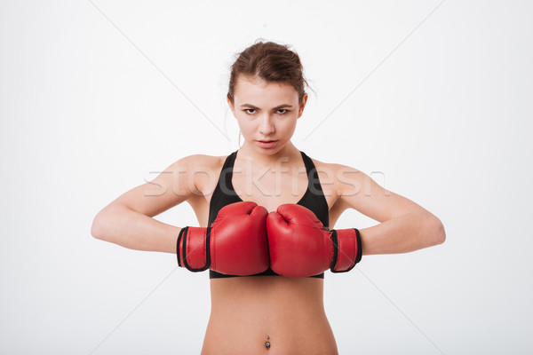 Foto d'archivio: Magnifico · giovani · boxer · donna · immagine · piedi