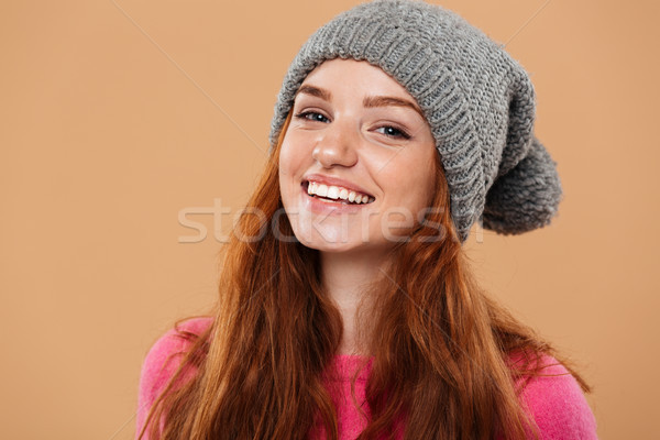 Porträt freudige ziemlich Rotschopf Mädchen Stock foto © deandrobot