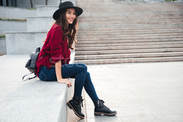 Stock photo: Portrait of a beautiful smiling asian girl