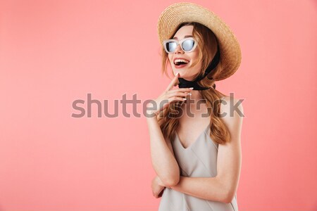 Portret verleidelijk jonge vrouw zwempak hart Stockfoto © deandrobot
