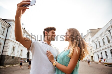 Foto stock: Alegre · belo · ao · ar · livre · juntos