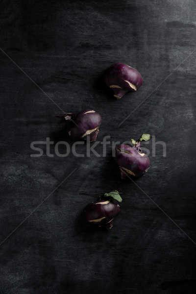 Top view photo of cabbage kohlrabi Stock photo © deandrobot