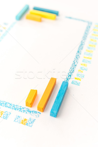 Cropped photo of color chalk drawing as striped line Stock photo © deandrobot