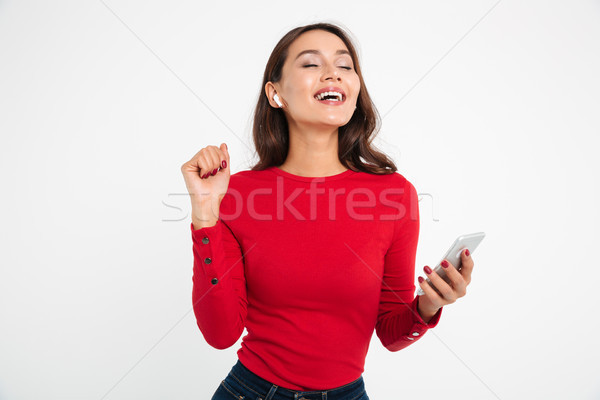 Foto stock: Retrato · satisfeito · feliz · asiático · mulher