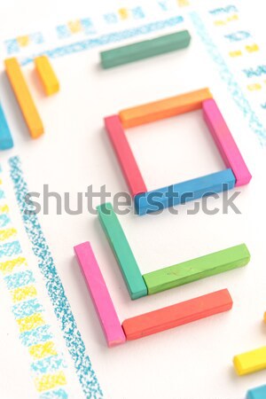 Stockfoto: Foto · geometrisch · patroon · kleurrijk · pastel · krijt · textuur