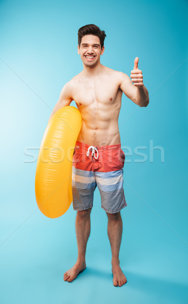 Portrait heureux jeunes torse nu homme [[stock_photo]] © deandrobot