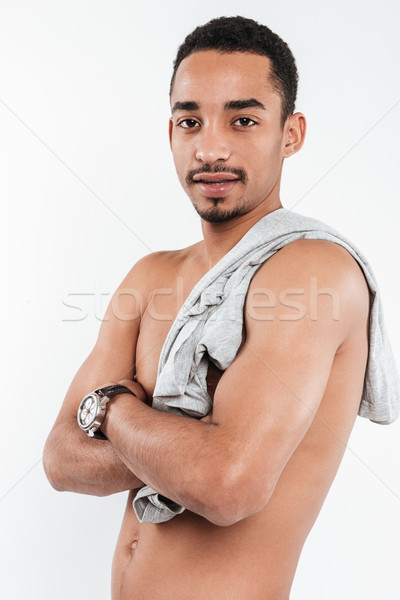 Séduisant homme posant blanche image africaine [[stock_photo]] © deandrobot