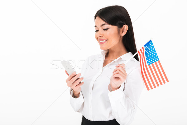 Portrait of a satisfied asian businesswoman Stock photo © deandrobot