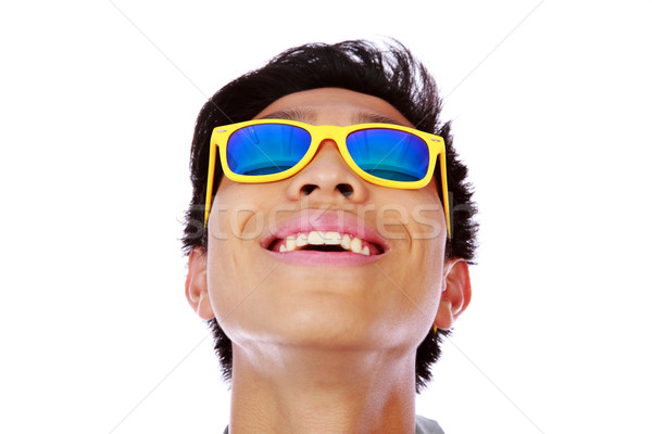 Stok fotoğraf: Mutlu · Asya · adam · sarı · güneş · gözlüğü