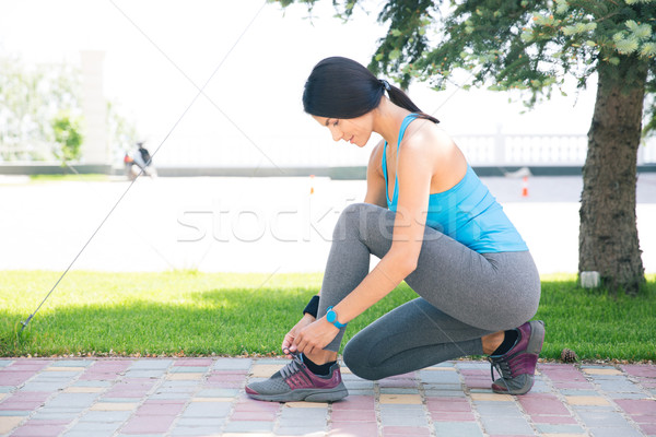 Nő kint fitnessz fiatal nő lány sport Stock fotó © deandrobot