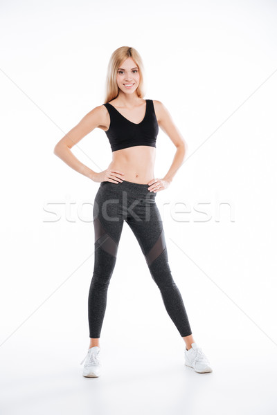 漂亮 健身女人 常設 冒充 圖像 商業照片 © deandrobot