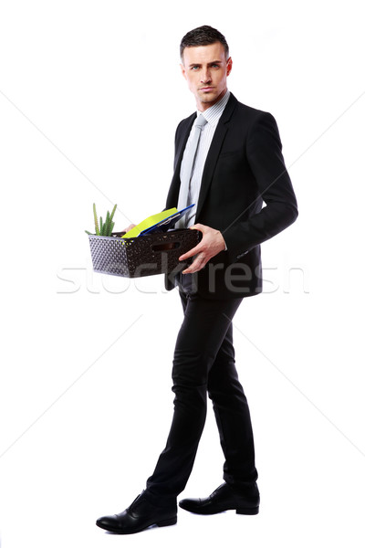 Biznesmen utrzymać polu osobowych odizolowany biały Zdjęcia stock © deandrobot