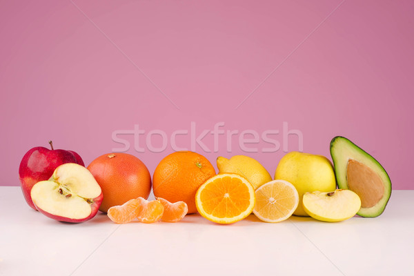 Foto d'archivio: Fresche · frutti · mela · pompelmo · arancione