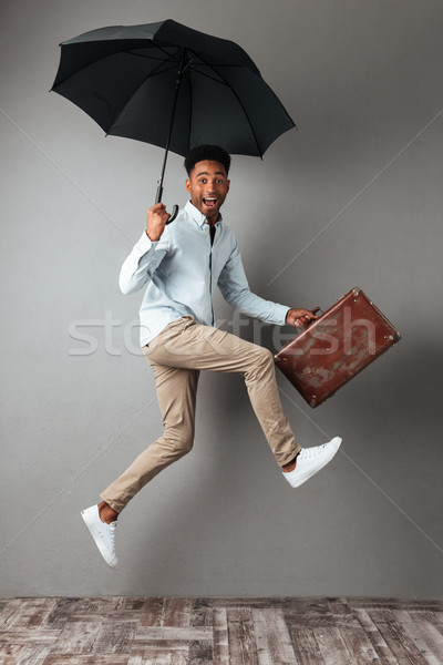 Foto stock: Retrato · feliz · alegre · africano · homem