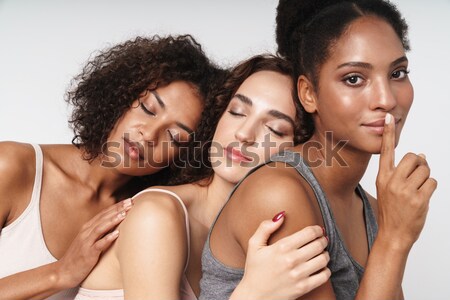 Afbeelding drie tevreden sensueel vrouwen Stockfoto © deandrobot