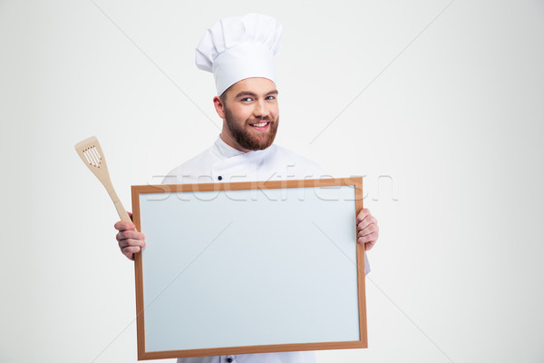 улыбаясь мужчины повар Кука совета Сток-фото © deandrobot