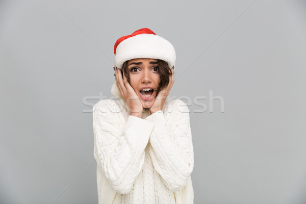 Retrato frustrado chateado menina natal seis Foto stock © deandrobot