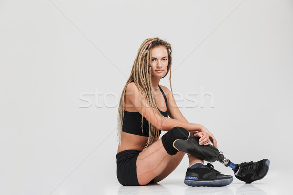 Erstaunlich gesunden jungen deaktiviert Sportlerin Bild Stock foto © deandrobot