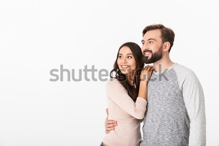 Happy young loving couple isolated Stock photo © deandrobot