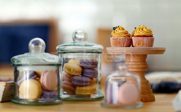 Cookies on wooden table Stock photo © deandrobot