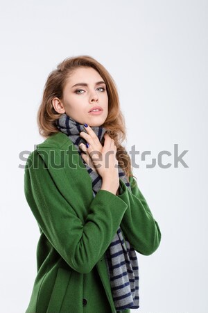 Maravilhado mulher falante telefone retrato jovem Foto stock © deandrobot