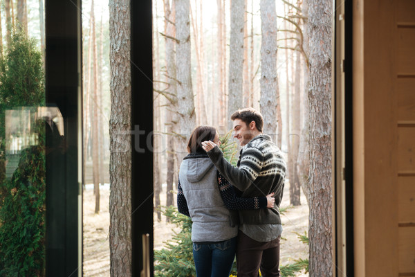 pretty couple near forest Stock photo © deandrobot