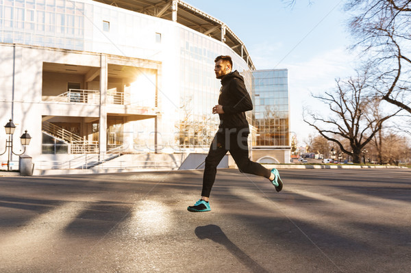 Foto stock: Retrato · motivado · jóvenes · correr