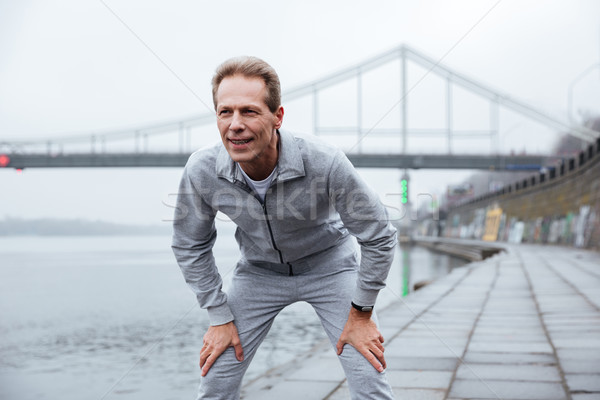 Fatigué coureur eau gris permanent [[stock_photo]] © deandrobot