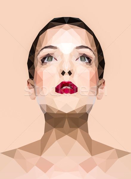 Polygonal image of a woman Stock photo © deandrobot